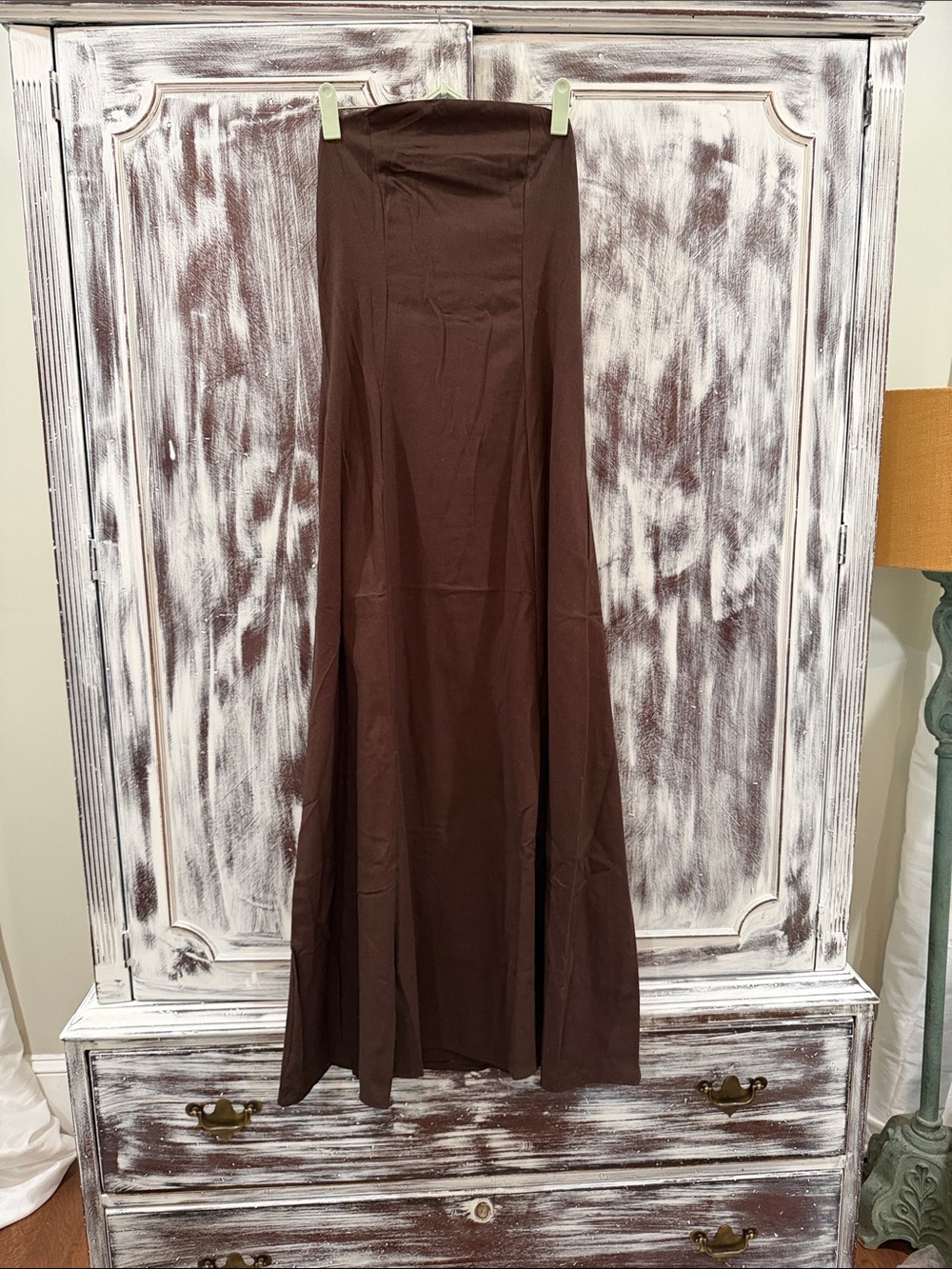 Strapless dress in Deep Brown